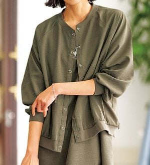 BELLUNA（ベルーナ）の「サラリ麻調素材リブ使いカーディガン（その他カーディガン）」｜詳細画像