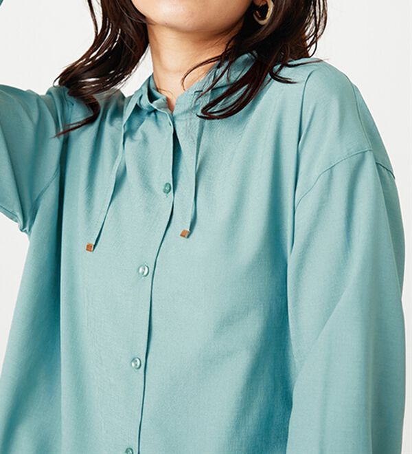 BELLUNA（ベルーナ）の「シアー素材フードデザインシャツ（シャツ）」｜詳細画像