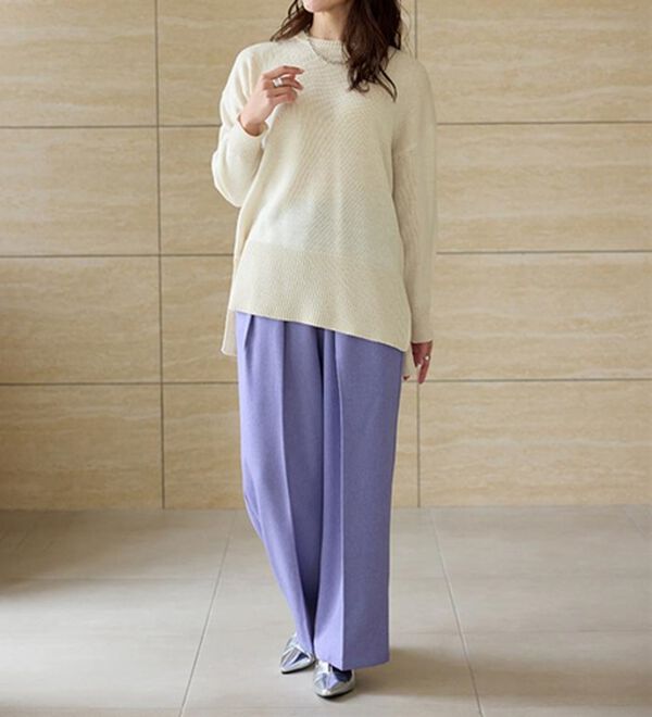 RANAN（ラナン）の「ウール調２タックワイドパンツ（フルレングスパンツ）」｜詳細画像