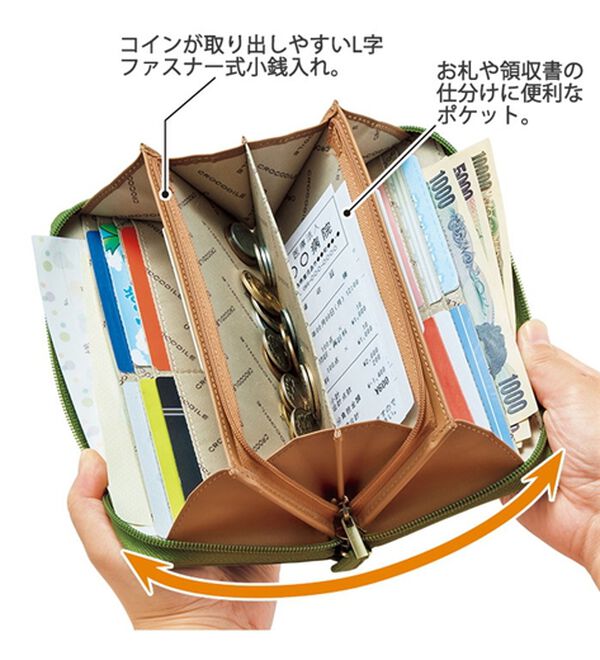 BELLUNA（ベルーナ）の「＜クロコダイル＞牛革グラデーション長財布（財布・パスケース）」｜詳細画像