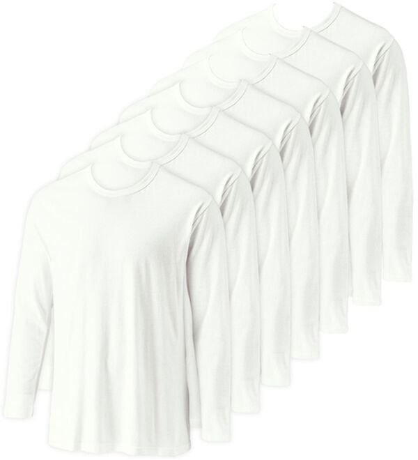 「【７枚組】＜コムルヴァン・オム＞高品質なサスティナブル綿１００％インナー（メンズ肌着・インナーウェア）」｜ホワイト7枚組 長袖丸首