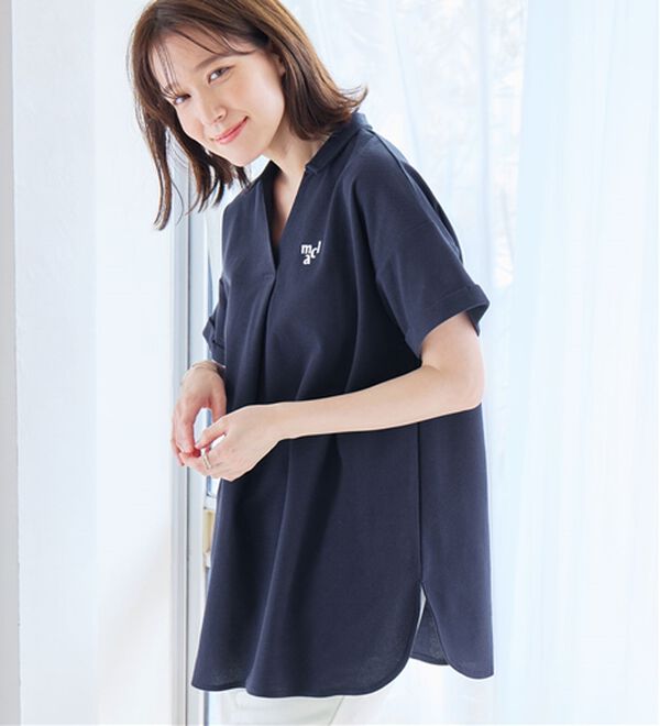 Viola e Viola（ヴィオラ エ ヴィオラ）の「【ｍａｒｉｅ　ｃｌａｉｒｅ　ＳＰＯＲＴ】スキッパーポロチュニック（チュニック）」｜詳細画像