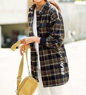 BELLUNA（ベルーナ）の「＜ＦＩＬＡ＞裏フリースチェック柄シャツジャケット（その他ジャケット）」｜ネイビー系チェック