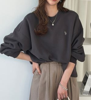 GeeRA（ジーラ）の「【U.S. POLO ASSN.】表ピーチ裏起毛スウェット（トレーナー・スウェット）」｜チャコール