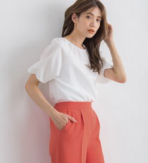 Pierrot（ピエロ）の「ストライプギャザーブラウス（ブラウス）」｜詳細画像