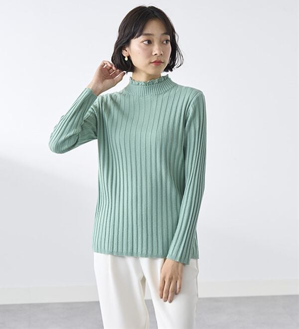 BELLUNA（ベルーナ）の「ウール入りウォッシャブルセーター（ニット・セーター）」｜詳細画像