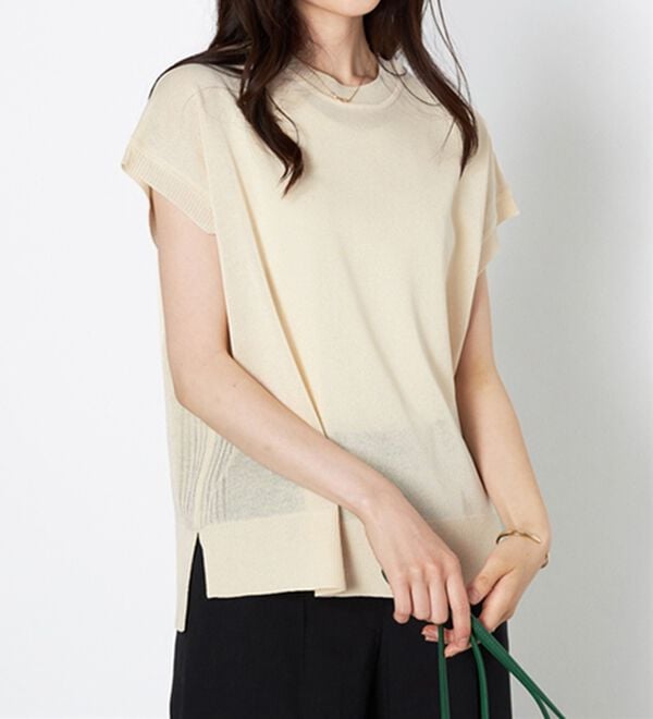 BELLUNA（ベルーナ）の「フラッシュヤーン素材サマーニット（ニット・セーター）」｜詳細画像