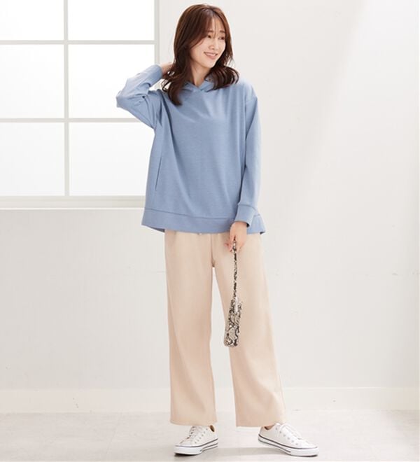 BELLUNA（ベルーナ）の「とろみ素材フードデザインパーカー（パーカー）」｜詳細画像