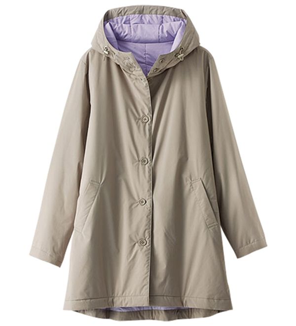 BELLUNA（ベルーナ）の「軽量&times;防風！配色使い中わたコート（ロングコート）」｜詳細画像