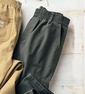 ルフラン（ルフラン）の「ラクばきコットン混パンツ＜ポプル＞（フルレングスパンツ）」｜チャコール