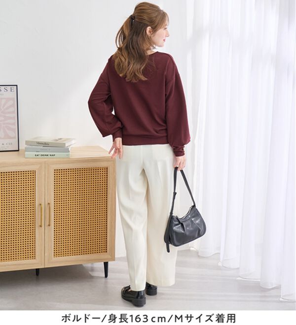alotta（アロッタ）の「パール調ボタン柔らかカットソーゆるトップス（カットソー）」｜詳細画像
