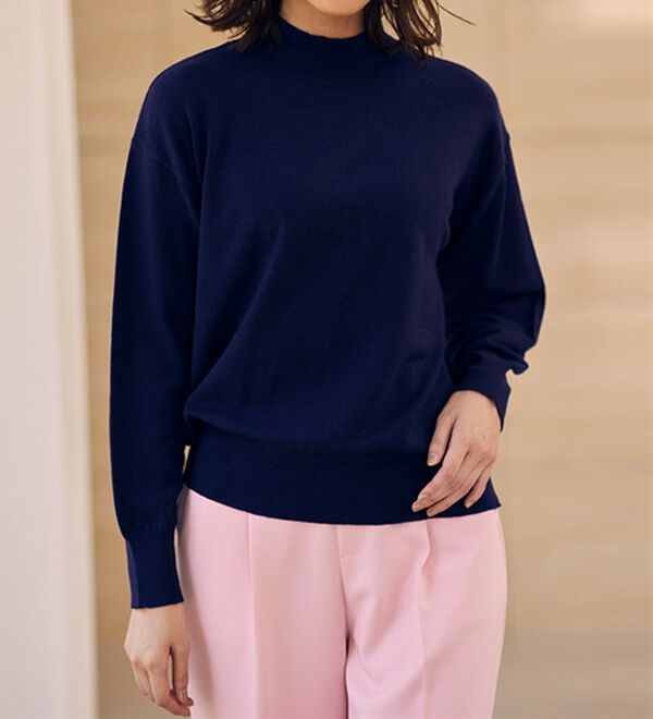 RANAN（ラナン）の「もちもちベーシックニット（Vネック・ハイネック）（ニット・セーター）」｜詳細画像