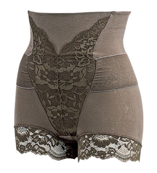 LAVIENNE（ラヴィエンヌ）の「綿９５％２重サポート骨盤シェイプショーツガードル（ショーツ）」｜ブラウン