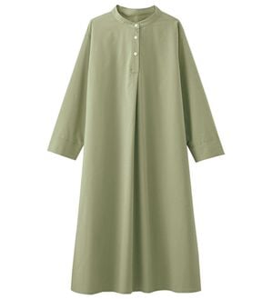 BELLUNA（ベルーナ）の「＜ＳＯＬＯＴＥＸ（Ｒ）＞ストレッチバンドカラーワンピース（シャツワンピース）」｜オリーブ