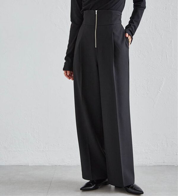 RANAN（ラナン）の「ハイウエストジップワイドパンツ（ワイドパンツ・ガウチョ）」｜詳細画像
