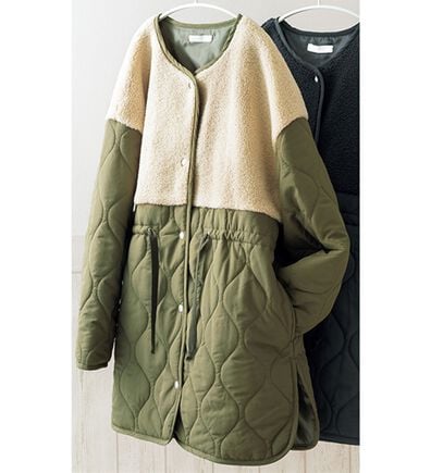 ルフラン（ルフラン）の「ボアキルト使い異素材コート（ロングコート）」