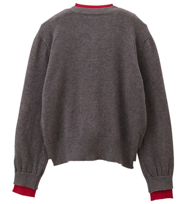 GeeRA（ジーラ）の「フェイクレイヤードクルーネックカーデ（ニットカーディガン）」｜詳細画像