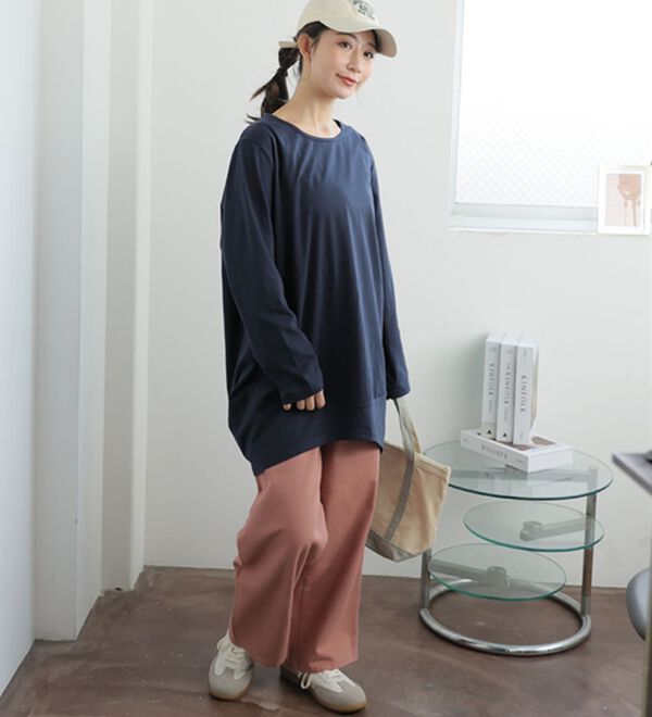 A HAPPY MARILYN（アハッピーマリリン）の「【Ｍ～８Ｌ】長袖・七分袖・半袖 コクーン シルエット チュニック（チュニック）」｜詳細画像