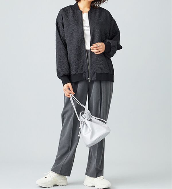 BELLUNA（ベルーナ）の「【Lagrilua】ふくれジャカードブルゾンジャケット（ブルゾン）」｜詳細画像