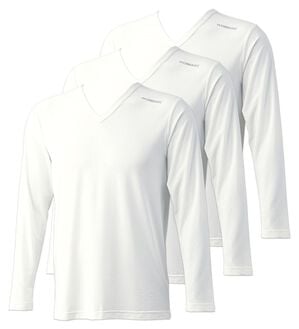 「【３枚組】テックマジック（Ｒ）魔法の冷感インナー３枚組スプレー付（メンズ肌着・インナーウェア）」｜ホワイト 長袖V首