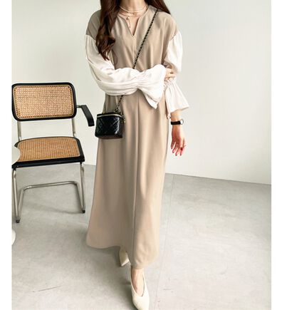 GeeRA（ジーラ）の「ブラウスレイヤード風ドッキングワンピース（カットソーワンピース）」