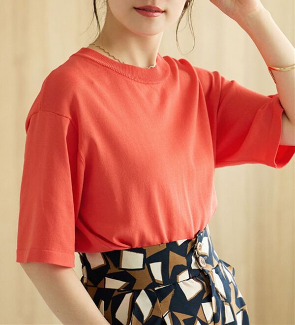 BELLUNA（ベルーナ）の「肌に張り付かない！シャリ冷や高見えニットＴ（ニット・セーター）」｜詳細画像