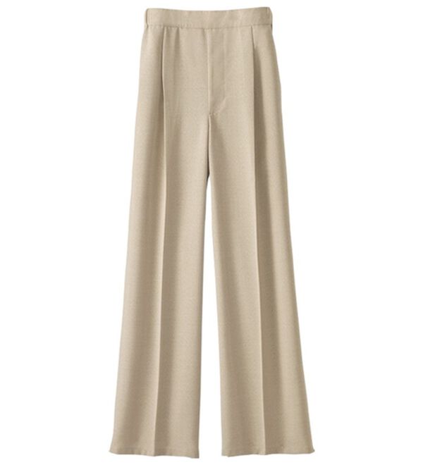 BELLUNA（ベルーナ）の「リネンライクワイドパンツ（ワイドパンツ・ガウチョ）」｜ベージュ