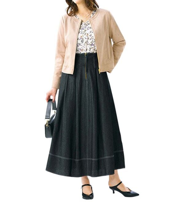 ルフラン（ルフラン）の「【２色組】柔らかデニムデザインスカート（ロングスカート）」｜詳細画像