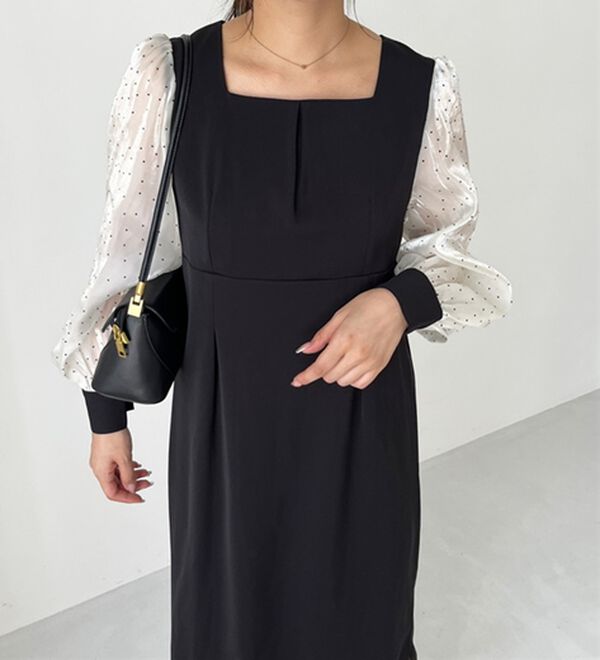 GeeRA（ジーラ）の「【オケージョン】バックリボンシアードット切替ワンピース（その他ワンピース）」｜詳細画像