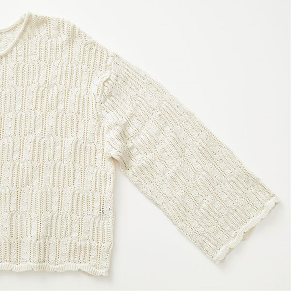 RANAN（ラナン）の「透かし柄短丈ニット（ニット・セーター）」｜詳細画像