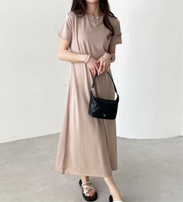 GeeRA（ジーラ）の「【接触冷感】フレアーシルエットロングワンピース（ロングワンピース）」｜詳細画像