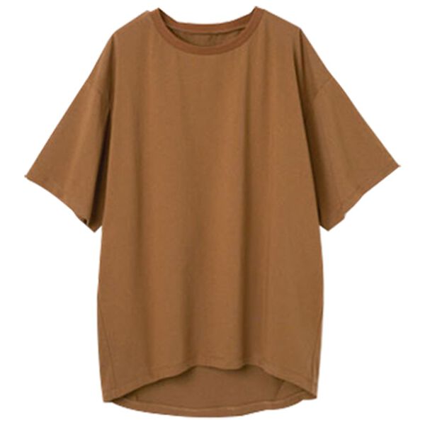 RANAN（ラナン）の「ひんやり！綿100％汗ジミ防止！裾タックロング丈Tシャツ＜Ｂeautiful Ｃotton＞（チュニック）」｜詳細画像