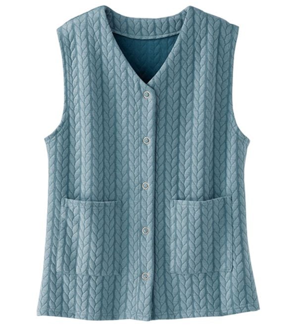 BELLUNA（ベルーナ）の「【２枚組】リーフ柄キルトジャカードベスト（ベスト）」｜詳細画像