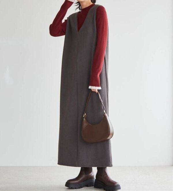 RANAN（ラナン）の「あったか裏ベロアニットコールジャンパースカート（ジャンパースカート）」｜詳細画像