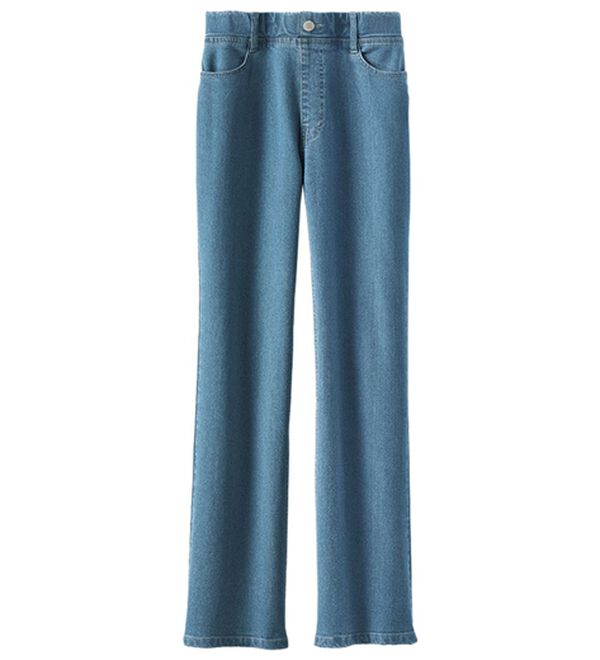 BELLUNA（ベルーナ）の「裏起毛セミフレアーデニムパンツ（フルレングスパンツ）」｜詳細画像