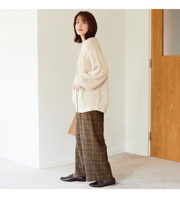 Viola e Viola（ヴィオラ エ ヴィオラ）の「ゆるストレートチェックパンツ（ワイドパンツ・ガウチョ）」｜詳細画像