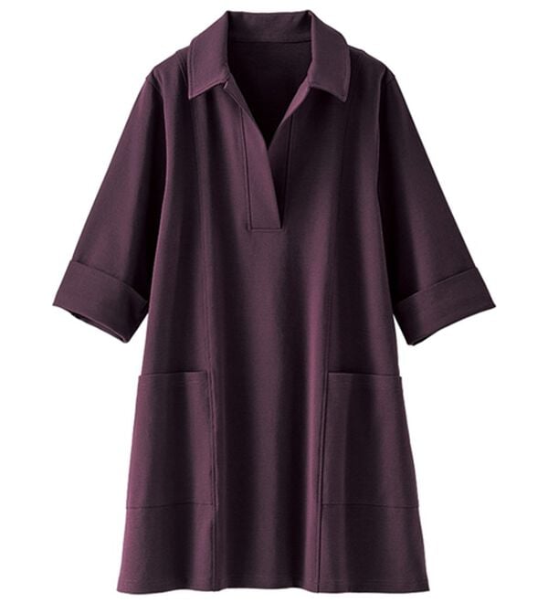 BELLUNA（ベルーナ）の「なめらかポンチ素材衿付きチュニック（チュニック）」｜詳細画像