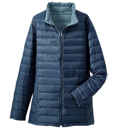 BELLUNA（ベルーナ）の「軽量ダウン配色スタンドジャケット（ポーチ付）（ダウンコート・ジャケット・ベスト）」