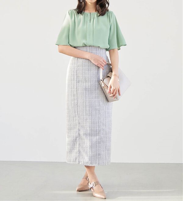 alotta（アロッタ）の「【接触冷感】前後２ＷＡＹギャザーブラウス（半袖）（ブラウス）」｜詳細画像