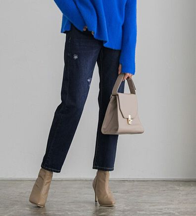 Pierrot（ピエロ）の「【選べる丈】ハイウエストストレートデニム（フルレングスパンツ）」