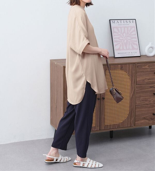 Viola e Viola（ヴィオラ エ ヴィオラ）の「【接触冷感】ひんやり！さらさらＥＡＳＹタックスキッパーチュニック（チュニック）」｜詳細画像