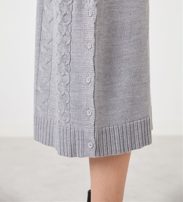 BELLUNA（ベルーナ）の「ケーブル柄ロング丈ニットワンピース（ニットワンピース）」｜詳細画像