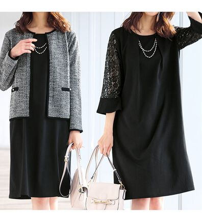 RANAN（ラナン）の「【２点セット】カーデ以上ジャケット未満キレイ見えワンピースアンサンブル（その他スーツ）」