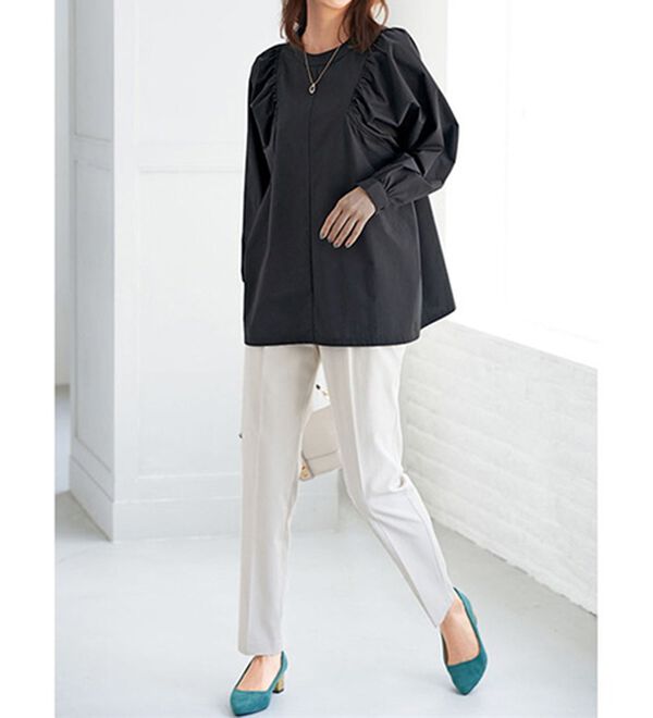 BELLUNA（ベルーナ）の「錯覚華奢見せ！ふわりブラウス（ブラウス）」｜詳細画像