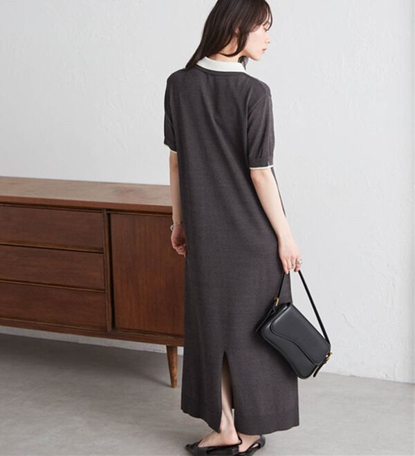 RANAN（ラナン）の「ダブルカラーポロニットワンピース（その他ワンピース）」｜詳細画像