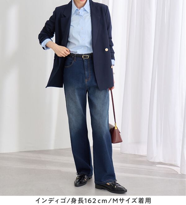 Viola e Viola（ヴィオラ エ ヴィオラ）の「あったか裏起毛　隠しゴムストレートパンツ（フルレングスパンツ）」｜詳細画像