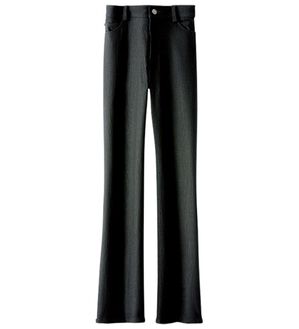 BELLUNA（ベルーナ）の「【選べる裏起毛】静電気防止！ヘリンボーンブーツカットパンツ（フルレングスパンツ）」｜黒 裏起毛ナシ