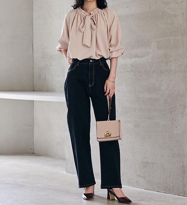 RANAN（ラナン）の「フリル衿ボウタイギャザーブラウス（ブラウス）」｜詳細画像