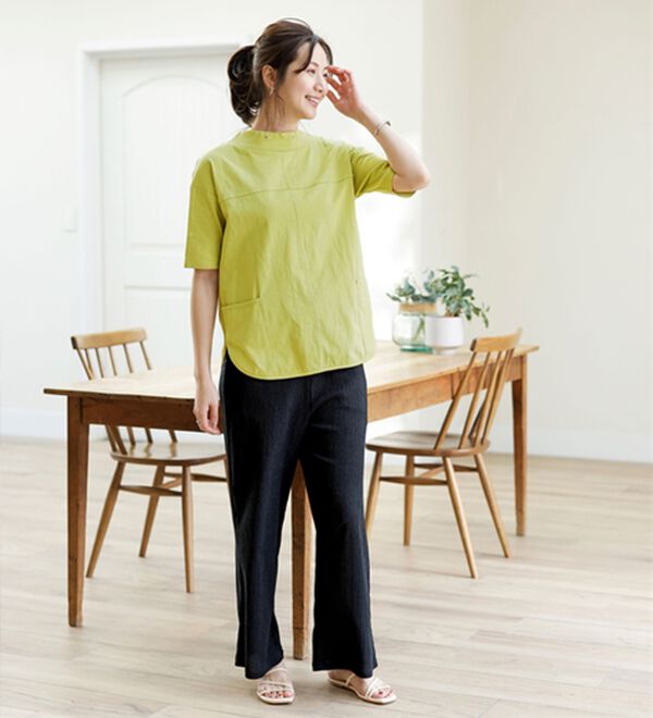 BELLUNA（ベルーナ）の「抗菌防臭綿１００％切替デザインプルオーバー（カットソー）」｜詳細画像