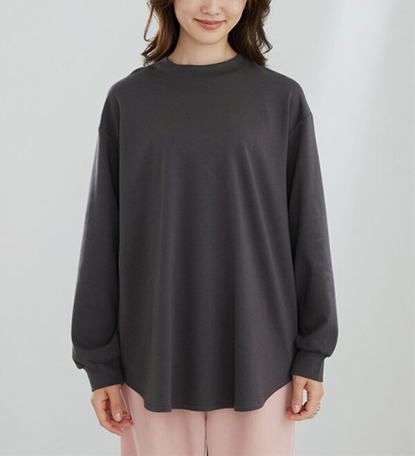BELLUNA（ベルーナ）の「吸湿発熱ポンチ素材ゆったりチュニック（カットソー）」｜詳細画像